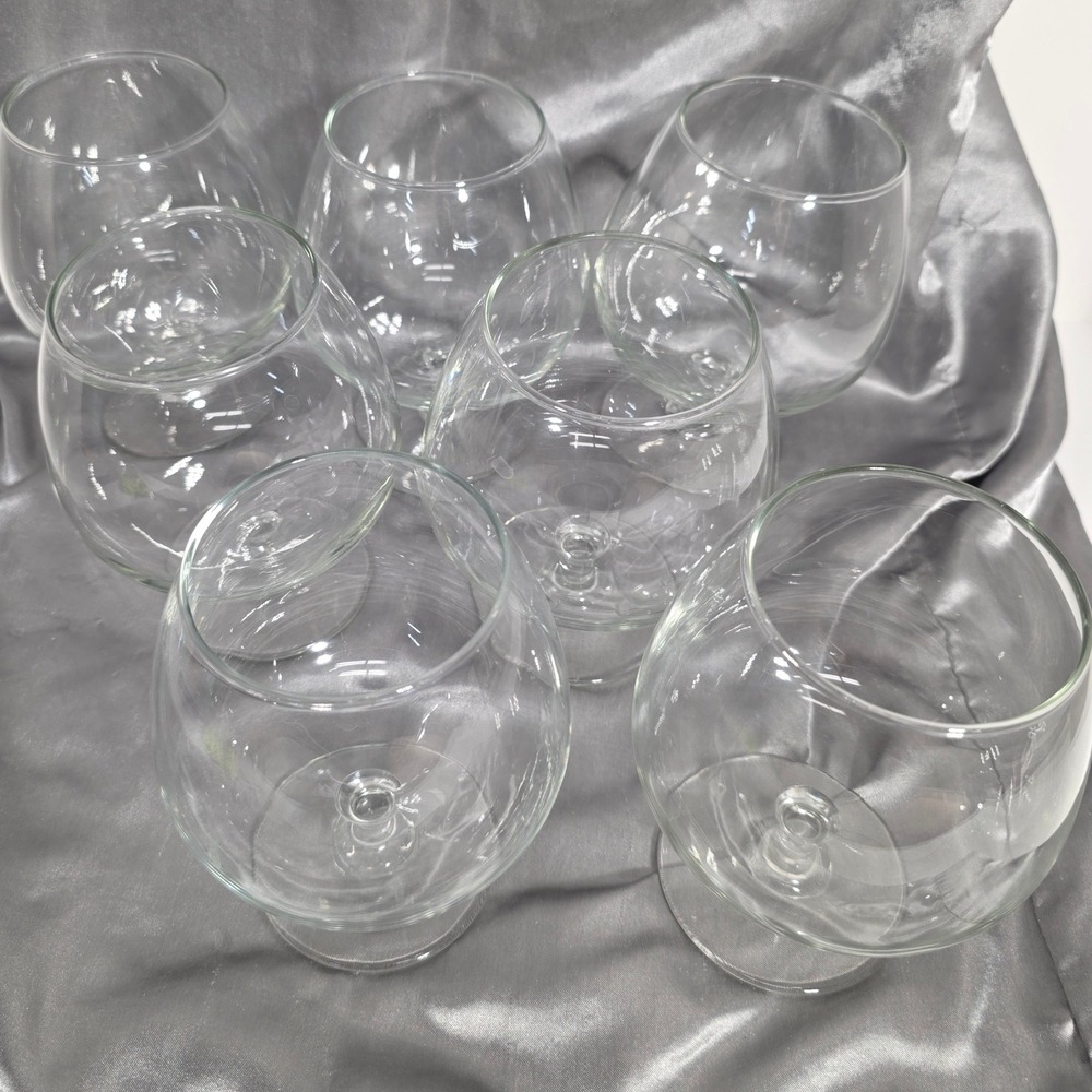 Set of 7 Clear Glass Brandy Snifters Cognac Balloon Glasses 5.25 Inch Barware